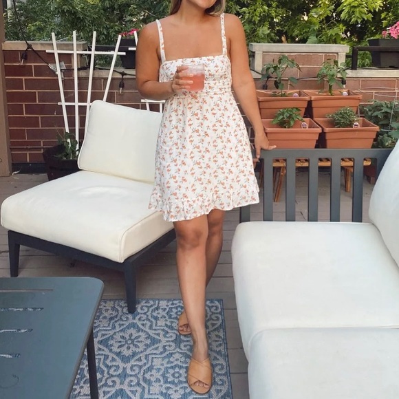 Abercrombie & Fitch Dresses & Skirts - *SOLD* NWT Abercrombie & Fitch Smocked Squareneck Mini Dress, White Peach, MTall